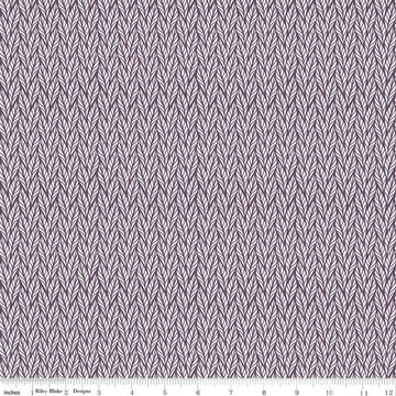 Image of the Evening on the Prairie Geo Leaves Purple quilting cotton fabric by Modern Prairie for Riley Blake Designs. Features leaves on a purple background. Cute Little Fabric Shop