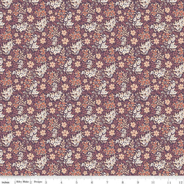Image of the Evening on the Prairie Ditsy Floral Purple quilting cotton fabric by Modern Prairie for Riley Blake Designs. Features flowers on a purple background. Cute Little Fabric Shop