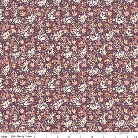 Image of the Evening on the Prairie Ditsy Floral Purple quilting cotton fabric by Modern Prairie for Riley Blake Designs. Features flowers on a purple background. Cute Little Fabric Shop