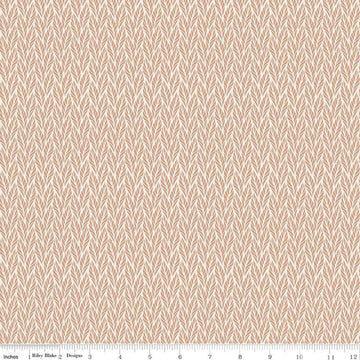 Image of the Evening on the Prairie Geo Leaves Beige quilting cotton fabric by Modern Prairie for Riley Blake Designs. Features leaves on a tan background. Cute Little Fabric Shop