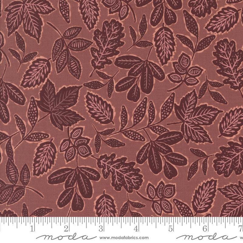 Images of Foraged Found Leafage Lilac Dusk quilting cotton fabric by Fancy That Design House for Moda Fabrics. Features leaves on a purple background. Cute Little Fabric Shop