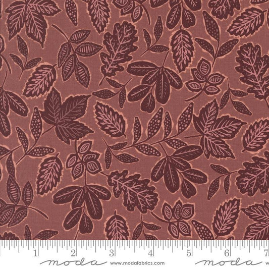 Images of Foraged Found Leafage Lilac Dusk quilting cotton fabric by Fancy That Design House for Moda Fabrics. Features leaves on a purple background. Cute Little Fabric Shop