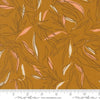Images of Foraged Found Leaf Caramel quilting cotton fabric by Fancy That Design House for Moda Fabrics. Features leaves on an orange background. Cute Little Fabric Shop