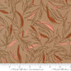 Images of Foraged Found Leaf Mushroom quilting cotton fabric by Fancy That Design House for Moda Fabrics. Features leaves on a brown background. Cute Little Fabric Shop