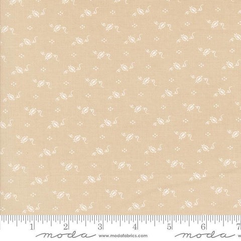 Image of the Agatha Road Pumpkins Smoke quilting cotton fabric by Moda Fabrics. Features geometric on a tan background. Cute Little Fabric Shop