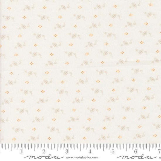 Image of the Agatha Road Pumpkins Ghost quilting cotton fabric by Moda Fabrics. Features geometric on a cream background. Cute Little Fabric Shop