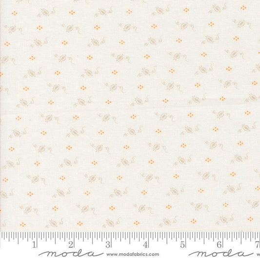 Image of the Agatha Road Pumpkins Ghost quilting cotton fabric by Moda Fabrics. Features geometric on a cream background. Cute Little Fabric Shop
