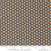 Image of the Agatha Road Wreaths Midnight quilting cotton fabric by Moda Fabrics. Features flowers on a brown background. Cute Little Fabric Shop