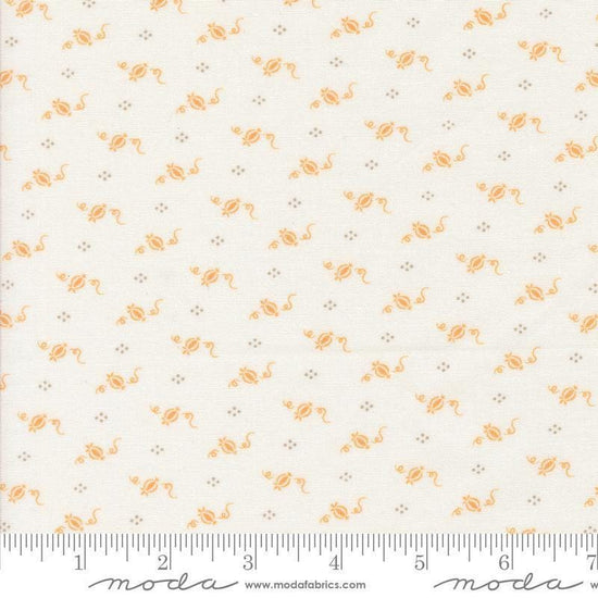 Image of the Agatha Road Pumpkins Ghost Multi quilting cotton fabric by Moda Fabrics. Features geometric on a cream background. Cute Little Fabric Shop