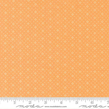 Image of the Agatha Road Diamonds Orange quilting cotton fabric by Moda Fabrics. Features diamonds on an orange background. Cute Little Fabric Shop