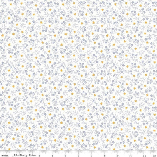 Image of the Twinkle Little Star Jasmine Stars Cloud quilting cotton fabric by Riley Blake Designs. Features sheep on a cream background. Cute Little Fabric Shop