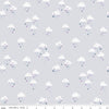 Image of the Twinkle Little Star Dream Skies Gray quilting cotton fabric by Riley Blake Designs. Features clouds on a gray background. Cute Little Fabric Shop
