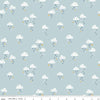 Image of the Twinkle Little Star Dream Skies Mist quilting cotton fabric by Riley Blake Designs. Features clouds on a blue background. Cute Little Fabric Shop