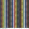 Image of the New Box of Crayons Stripe Black Quilting Cotton Fabric by Riley Blake Designs. Features stripes on a black background. Cute Little Fabric Shop