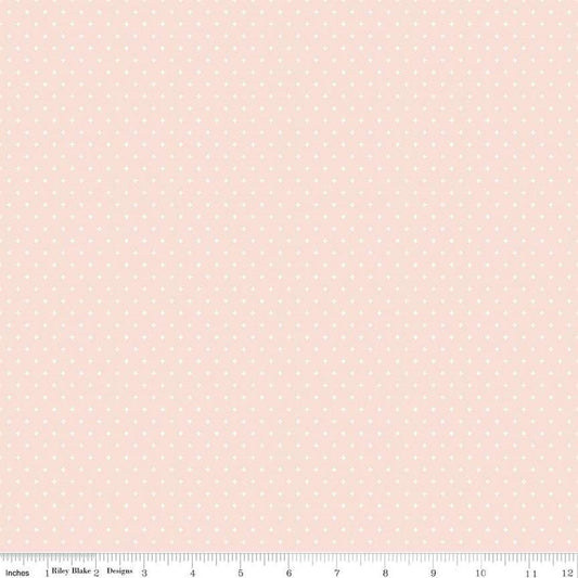 Image of Essence Foils Blush quilting cotton fabric by Fran Gulick for Riley Blake Designs. Features stars on a pink background. Cute Little Fabric Shop
