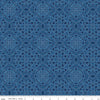 Image of Celtic Cats Celtic Knots Navy quilting cotton fabric by Brigid Ashwood for Riley Blake Designs. Features Celtic knots on a blue background. Cute Little Fabric Shop
