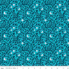 Image of Celtic Cats Forest Cats Teal quilting cotton fabric by Brigid Ashwood for Riley Blake Designs. Features cats in trees on a blue background. Cute Little Fabric Shop