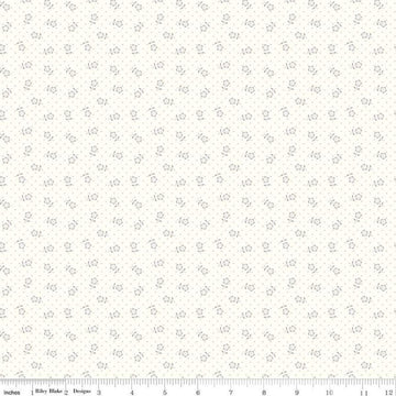 Image of Mary Catherine Flower Dots Cloud quilting cotton fabric by Amy Smart for Riley Blake Designs. Features flowers on an off-white background. Cute Little Fabric Shop
