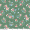 Image of Mary Catherine Main Lodge Pole quilting cotton fabric by Amy Smart for Riley Blake Designs. Features flowers on a green background. Cute Little Fabric Shop