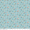 Image of Mary Catherine Ditsy Floral Songbird quilting cotton fabric by Amy Smart for Riley Blake Designs. Features flowers on a blue background. Cute Little Fabric Shop