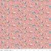 Image of Mary Catherine Ditsy Floral Mellow Rose quilting cotton fabric by Amy Smart for Riley Blake Designs. Features flowers on a red background. Cute Little Fabric Shop