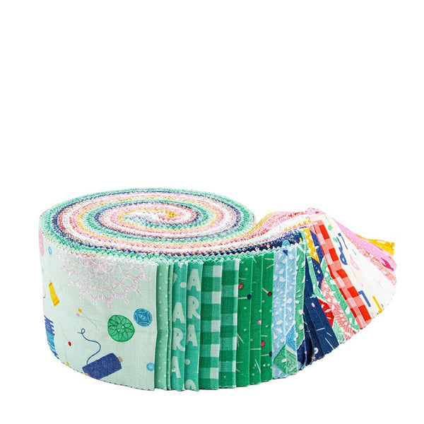 SALE Hand Made 2.5 Inch Rolie Polie Jelly Roll 40 pieces - Riley Blake - Precut - Sewing Supplies - Quilting Cotton Fabric