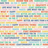 Image of Hand Made Words Multi quilting cotton fabric by Amber Kemp-Gerstel for Riley Blake Designs. Features words on a white background. Cute Little Fabric Shop