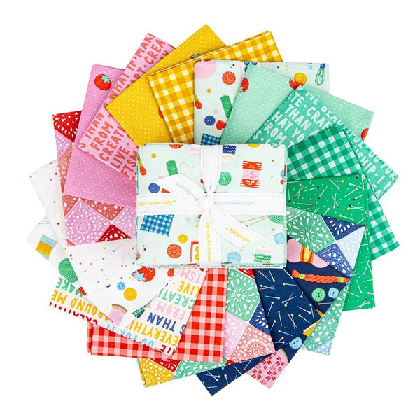 SALE Hand Made Fat Quarter Bundle 18 pieces - Riley Blake Designs - Pre Cut Precut - Sewing Supplies - Quilting Cotton Fabric