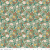 Image of Ivy Reese Flower Green quilting cotton fabric by Deena Rutter for Riley Blake Designs. Features flowers on a green background. Cute Little Fabric Shop