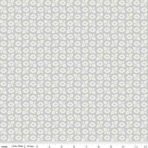 Image of Ivy Reese Garden Dusk quilting cotton fabric by Deena Rutter for Riley Blake Designs. Features leaves on a gray background. Cute Little Fabric Shop