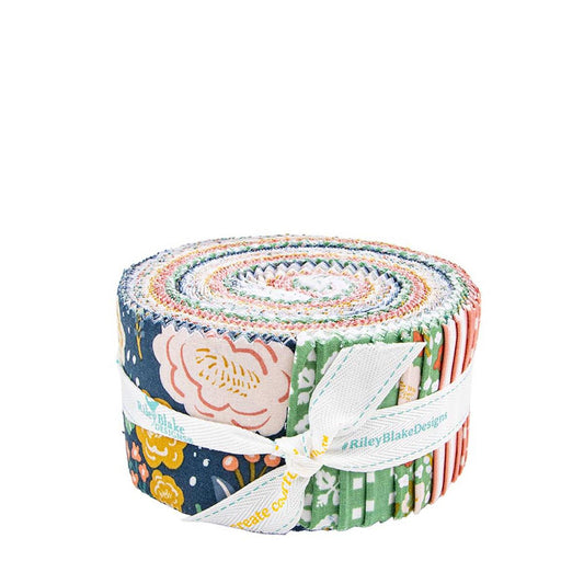SALE Ivy Reese 2.5 Inch Rolie Polie Jelly Roll 40-Piece - Riley Blake - Precut - Floral Nature - Quilting Cotton Fabric