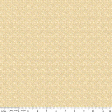 Image of Juju's Petals Dots Yellow quilting cotton fabric by Judi Madsen for Riley Blake Designs. Features dots on a yellow background. Cute Little Fabric Shop