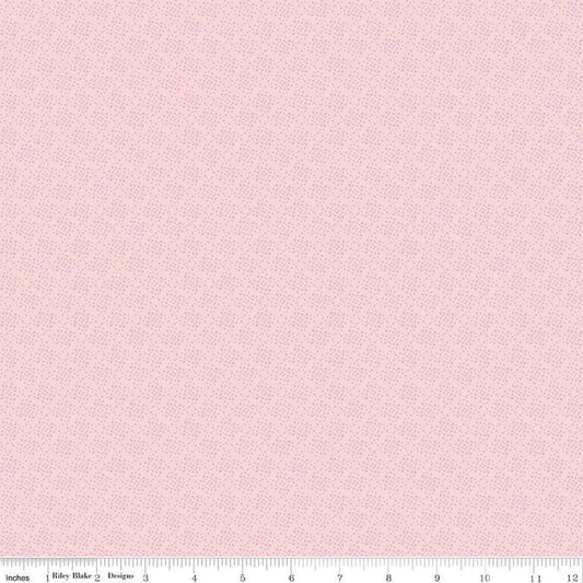 Image of Juju's Petals Dots Pink quilting cotton fabric by Judi Madsen for Riley Blake Designs. Features dots on a pink background. Cute Little Fabric Shop