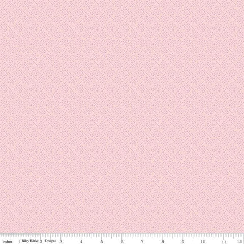 Image of Juju&#39;s Petals Dots Pink quilting cotton fabric by Judi Madsen for Riley Blake Designs. Features dots on a pink background. Cute Little Fabric Shop