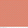 Image of Juju's Petals Calico Orange quilting cotton fabric by Judi Madsen for Riley Blake Designs. Features flowers on an orange background. Cute Little Fabric Shop