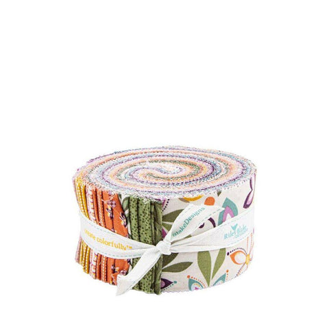 Juju's Petals 2.5 Inch Rolie Polie Jelly Roll 40 pieces - Riley Blake - Precut - Nature Plant Floral - Quilting Cotton Fabric