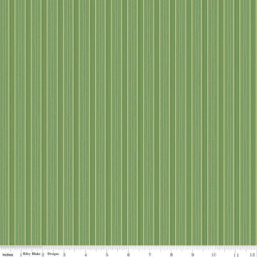 SALE Autumn Stripe C14665 Basil - Riley Blake Designs - Lori Holt - Striped Stripes - Quilting Cotton Fabric