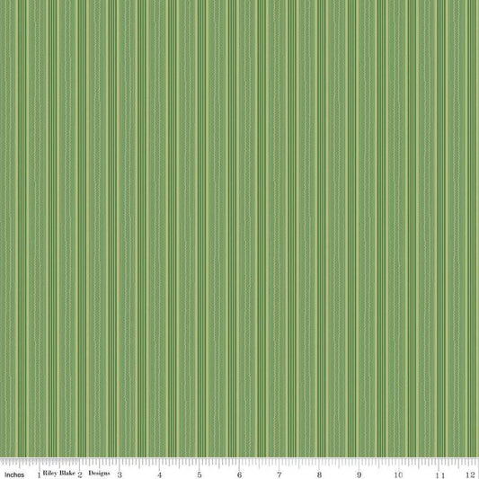 DEAL Autumn Stripe C14665 Basil - Riley Blake Designs - Lori Holt - Striped Stripes - Quilting Cotton Fabric