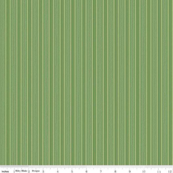 Autumn Stripe C14665 Basil by Riley Blake Designs - Lori Holt - Striped Stripes - Quilting Cotton Fabric