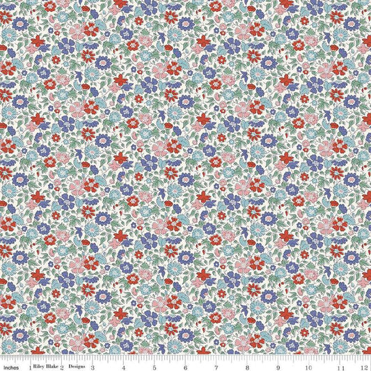 London Bouquet 01667422A Palace Petals A - Riley Blake Designs - Floral Flowers - Liberty Fabrics - Quilting Cotton Fabric