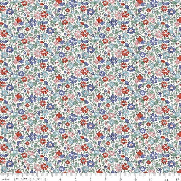 London Bouquet 01667422A Palace Petals A - Riley Blake Designs - Floral Flowers - Liberty Fabrics - Quilting Cotton Fabric