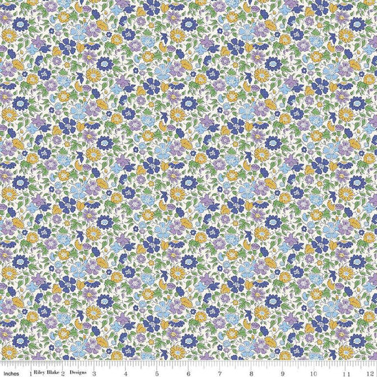 London Bouquet 01667422B Palace Petals B - Riley Blake Designs - Floral Flowers - Liberty Fabrics - Quilting Cotton Fabric