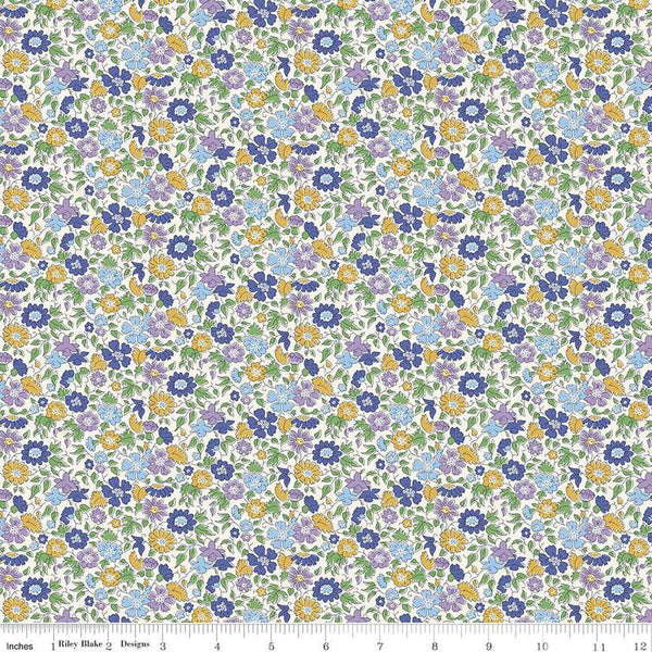 London Bouquet 01667422B Palace Petals B - Riley Blake Designs - Floral Flowers - Liberty Fabrics - Quilting Cotton Fabric