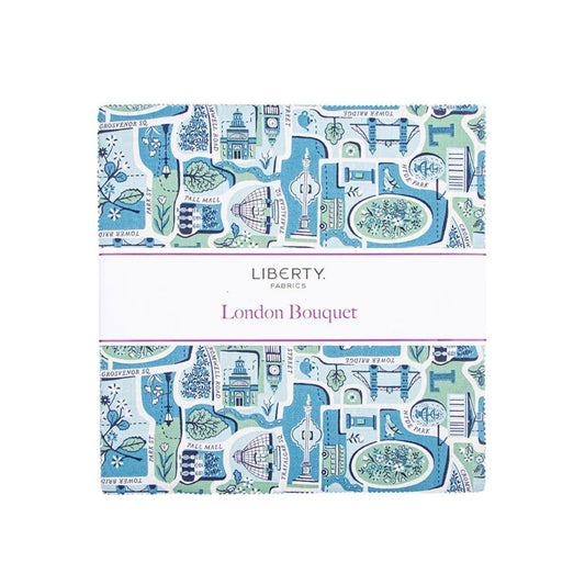 London Bouquet Layer Cake 10" Stacker Bundle - Riley Blake - 42-Piece Precut  - Liberty Fabrics - Quilting Cotton Fabric