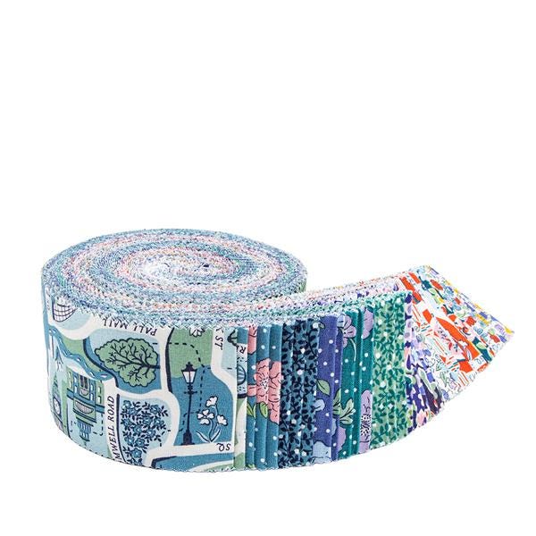 London Bouquet 2.5-Inch Rolie Polie Jelly Roll 40 pieces Riley Blake - Liberty Fabrics - Precut - Flowers - Quilting Cotton Fabric