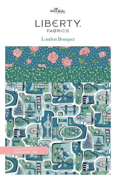 London Bouquet 2.5-Inch Rolie Polie Jelly Roll 40 pieces Riley Blake - Liberty Fabrics - Precut - Flowers - Quilting Cotton Fabric