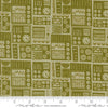 Image of the 321 Blast Off Dashboard Earth quilting cotton fabric by Moda Fabrics. Features vintage radios on a green background. Cute Little Fabric Shop