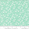 Image of Delightfully Yours Blossoms Aqua quilting cotton fabric by Sherri & Chelsi for Moda Fabrics. Features flowers on a blue background. Cute Little Fabric Shop
