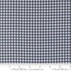 Image of Delightfully Yours Checks Navy quilting cotton fabric by Sherri & Chelsi for Moda Fabrics. Features houndstooth on a blue background. Cute Little Fabric Shop