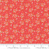 Image of Delightfully Yours Posie Geranium quilting cotton fabric by Sherri & Chelsi for Moda Fabrics. Features flowers on a red background. Cute Little Fabric Shop